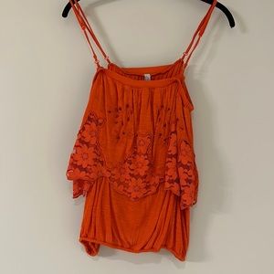 Free People Orange Tank Top